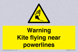 Warning Kite flying near powerlines