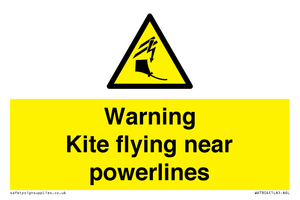 Warning Kite flying near powerlines