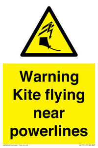 Warning Kite flying near powerlines