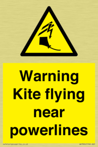 Warning Kite flying near powerlines