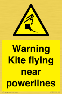 Warning Kite flying near powerlines