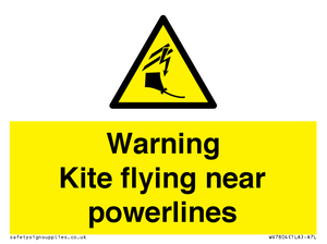 Warning Kite flying near powerlines