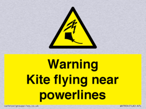 Warning Kite flying near powerlines