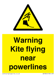 Warning Kite flying near powerlines