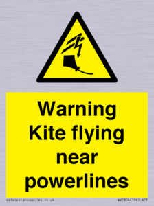 Warning Kite flying near powerlines
