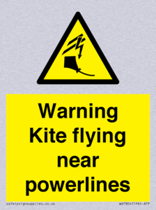 Warning Kite flying near powerlines