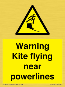 Warning Kite flying near powerlines
