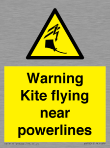 Warning Kite flying near powerlines