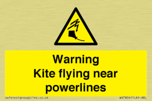 Warning Kite flying near powerlines