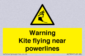 Warning Kite flying near powerlines