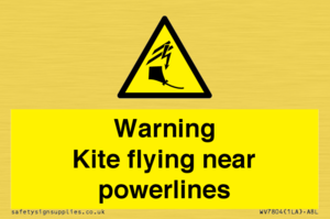 Warning Kite flying near powerlines