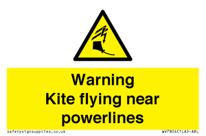 Warning Kite flying near powerlines