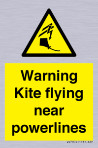 Warning Kite flying near powerlines