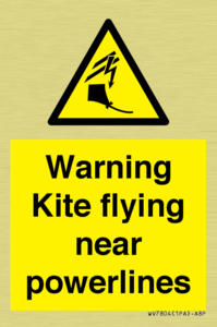 Warning Kite flying near powerlines
