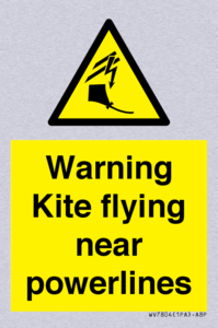 Warning Kite flying near powerlines