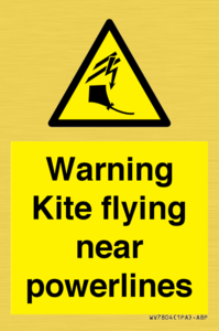 Warning Kite flying near powerlines