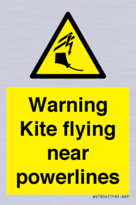Warning Kite flying near powerlines