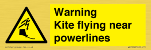 Warning Kite flying near powerlines