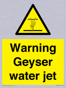 Warning Geyser water jet