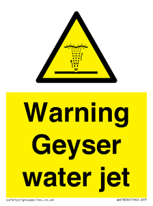 Warning Geyser water jet