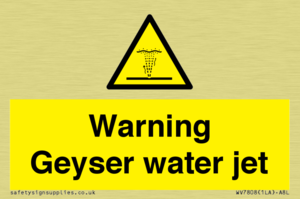 Warning Geyser water jet