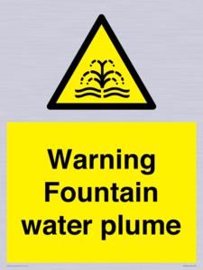 Warning Fountain water plume
