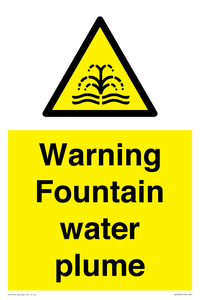 Warning Fountain water plume