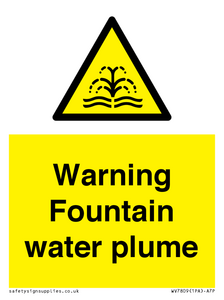 Warning Fountain water plume