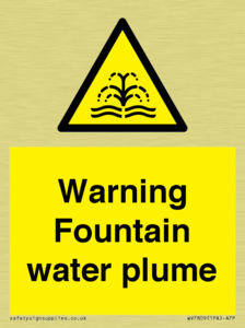 Warning Fountain water plume