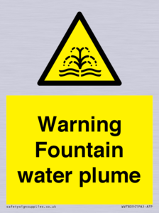 Warning Fountain water plume