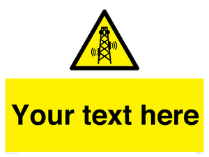 Custom warning RF radiation transmitter