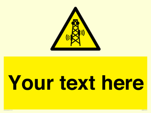 Custom warning RF radiation transmitter