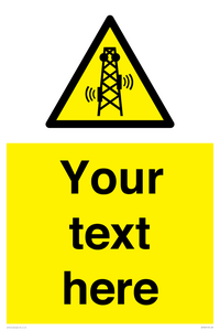 Custom warning RF radiation transmitter