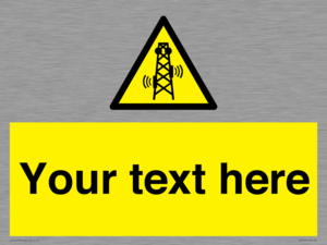 Custom warning RF radiation transmitter
