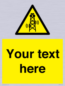 Custom warning RF radiation transmitter