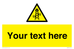 Custom warning RF radiation transmitter