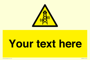 Custom warning RF radiation transmitter