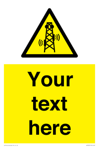 Custom warning RF radiation transmitter