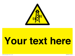 Custom warning RF radiation transmitter