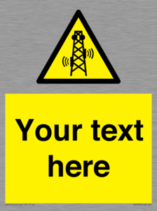 Custom warning RF radiation transmitter