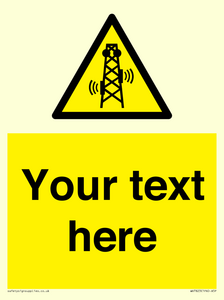 Custom warning RF radiation transmitter