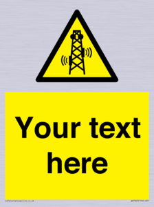 Custom warning RF radiation transmitter