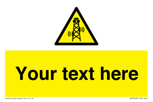 Custom warning RF radiation transmitter