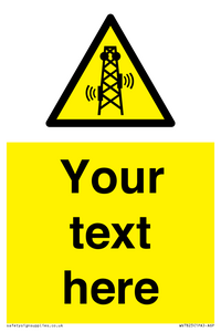Custom warning RF radiation transmitter