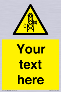 Custom warning RF radiation transmitter