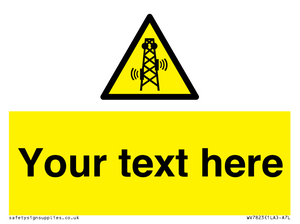 Custom warning RF radiation transmitter