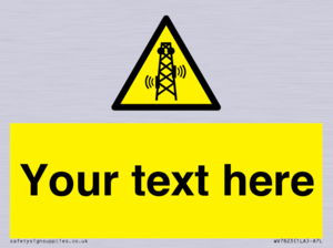Custom warning RF radiation transmitter