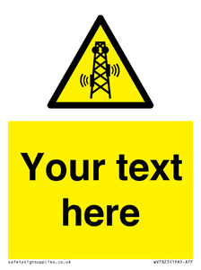 Custom warning RF radiation transmitter