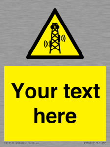Custom warning RF radiation transmitter