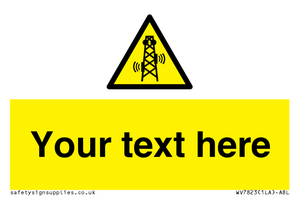 Custom warning RF radiation transmitter
